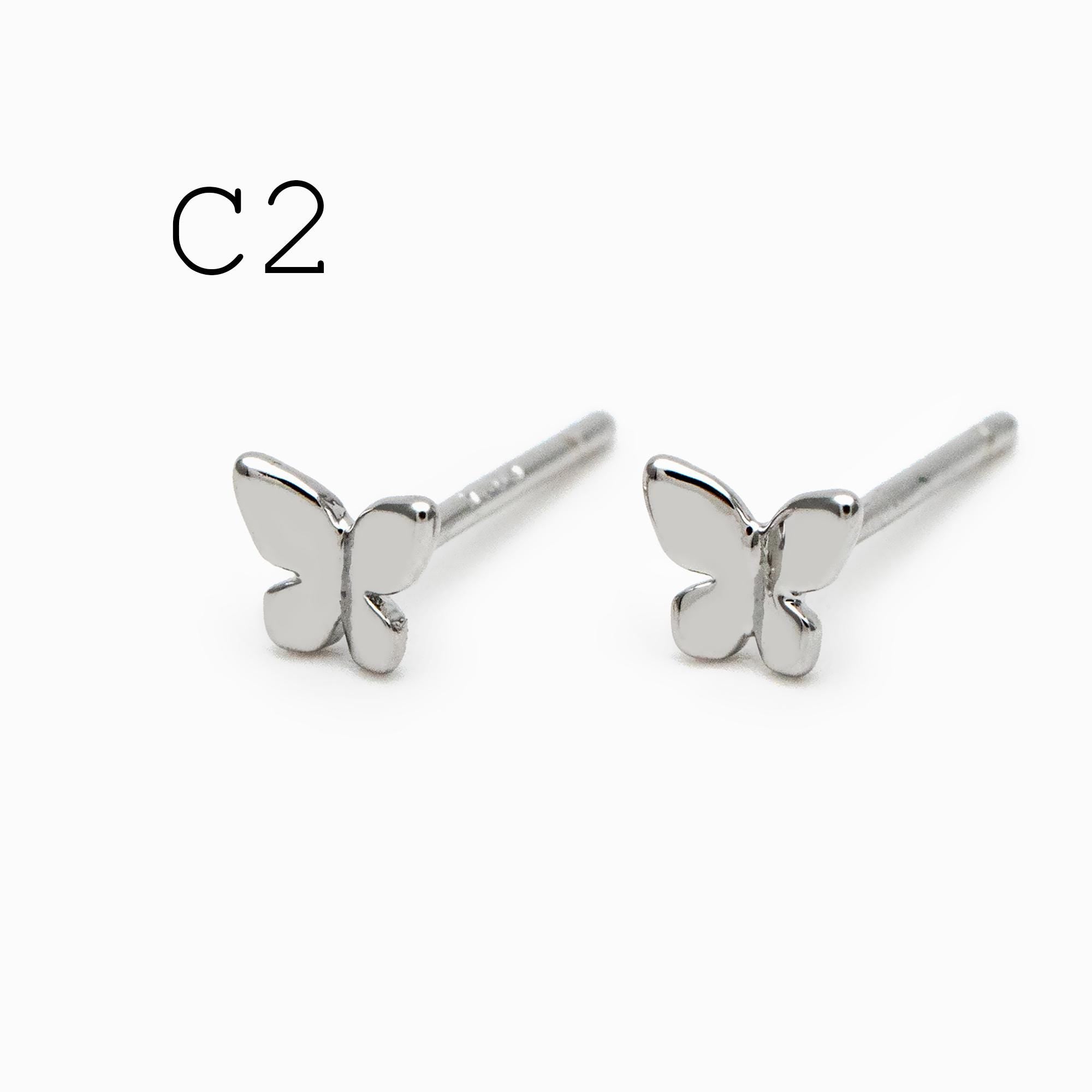 10pcs Gold Minimalist Earrings, 18K Gold Plated Brass, Tiny Stud Earrings (GB-4217)